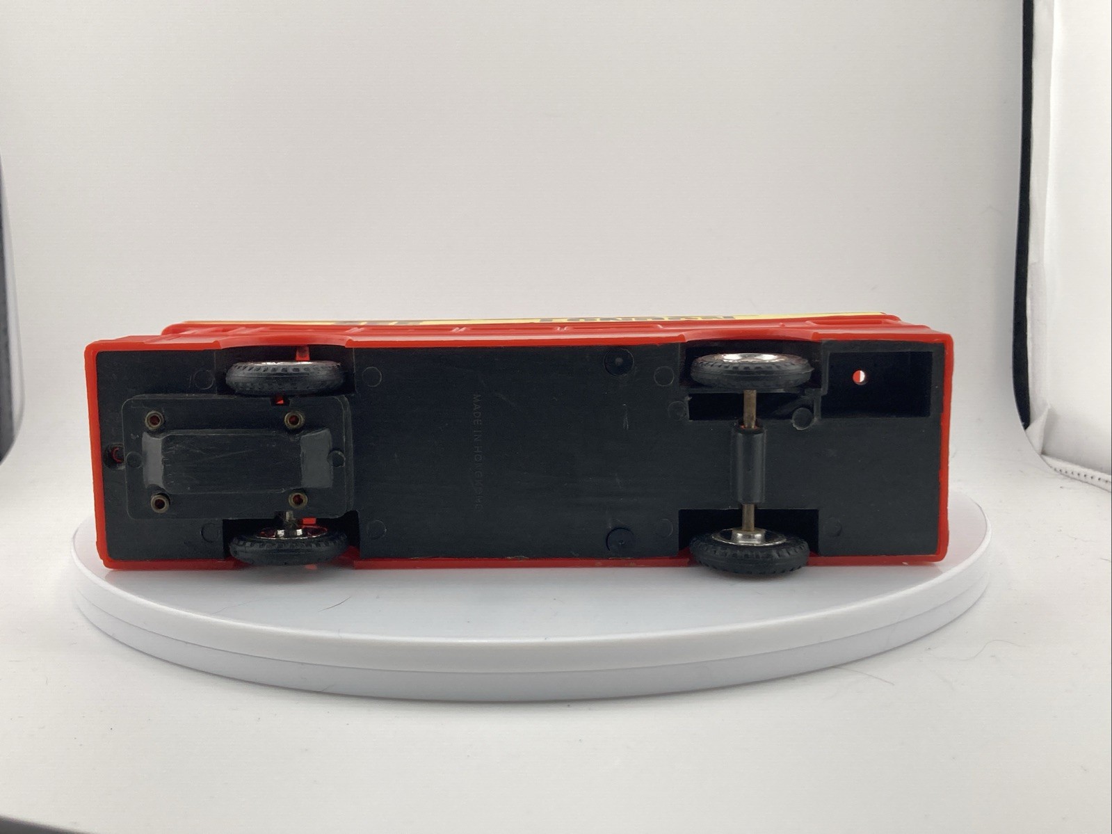 Vintage 1970s Mak’s Plastic London Transport Double Deck Bus Friction Toy 7.5″ L