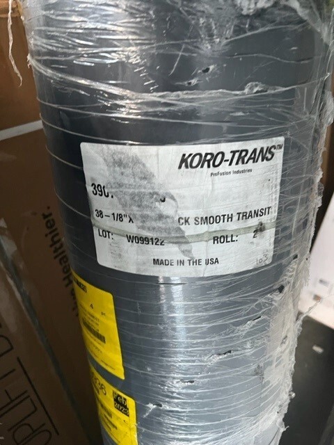 Koro-Trans 38-1/8xyd, Black Smooth transit flooring rubber bus