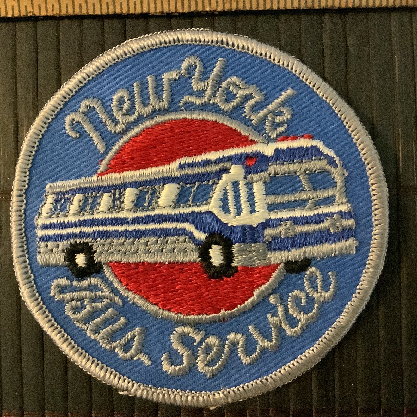 New York City Bus Rare Patch NYC Franchise Transit Red White & Blue Not Used