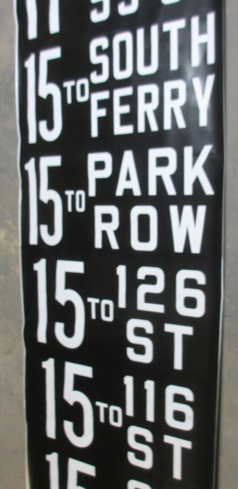 Vintage 1971 New York City Bus GM Fishbowl Manhattan Side Roll Sign South Ferry