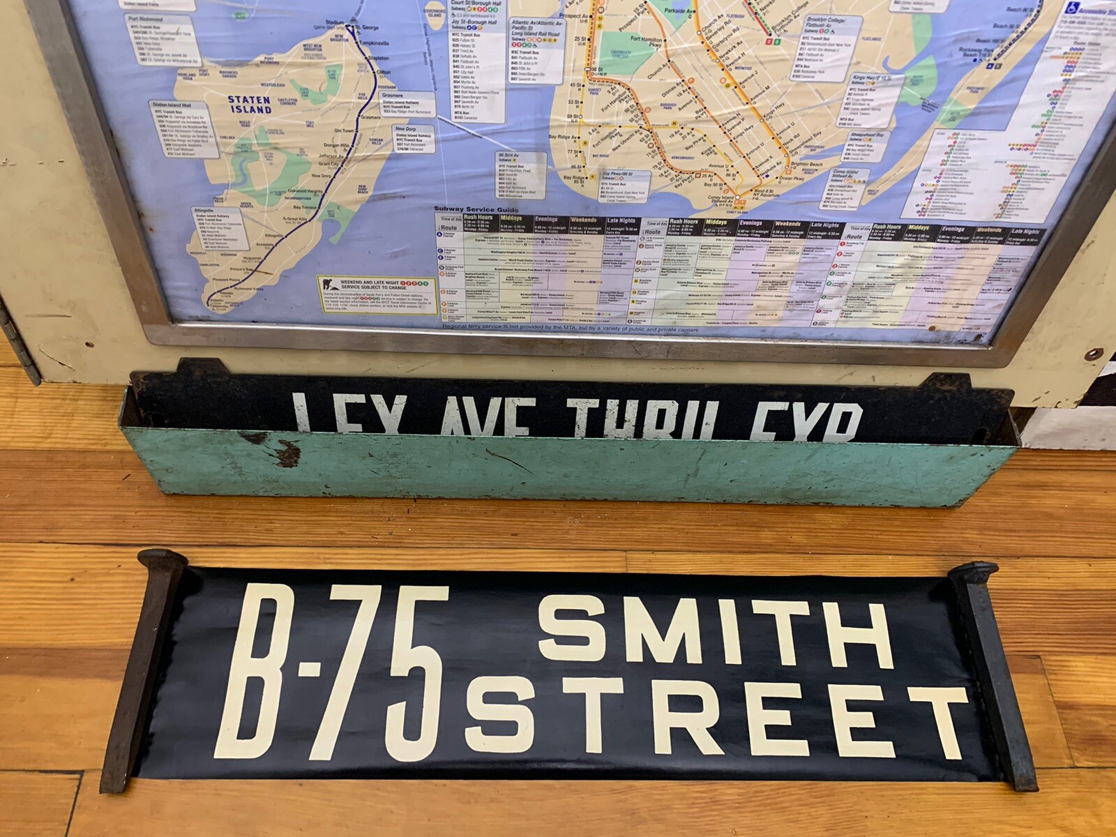 NY NYC BUS ROLL SIGN BROOKLYN SMITH STREET BMT RED HOOK BOERUM HILL BOROUGH HALL