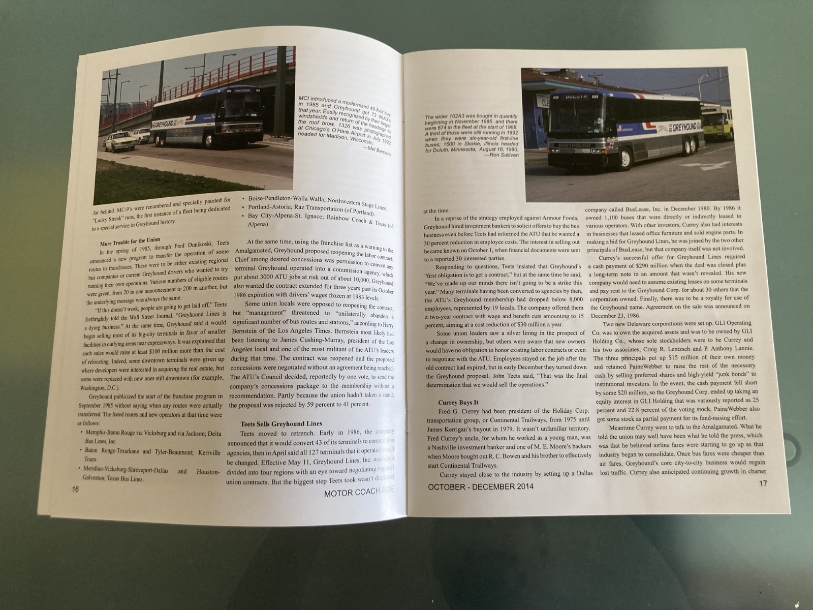 Motor Coach Age October – December 2014 epic Greyhound 2nd Gen issue. 48 pages
