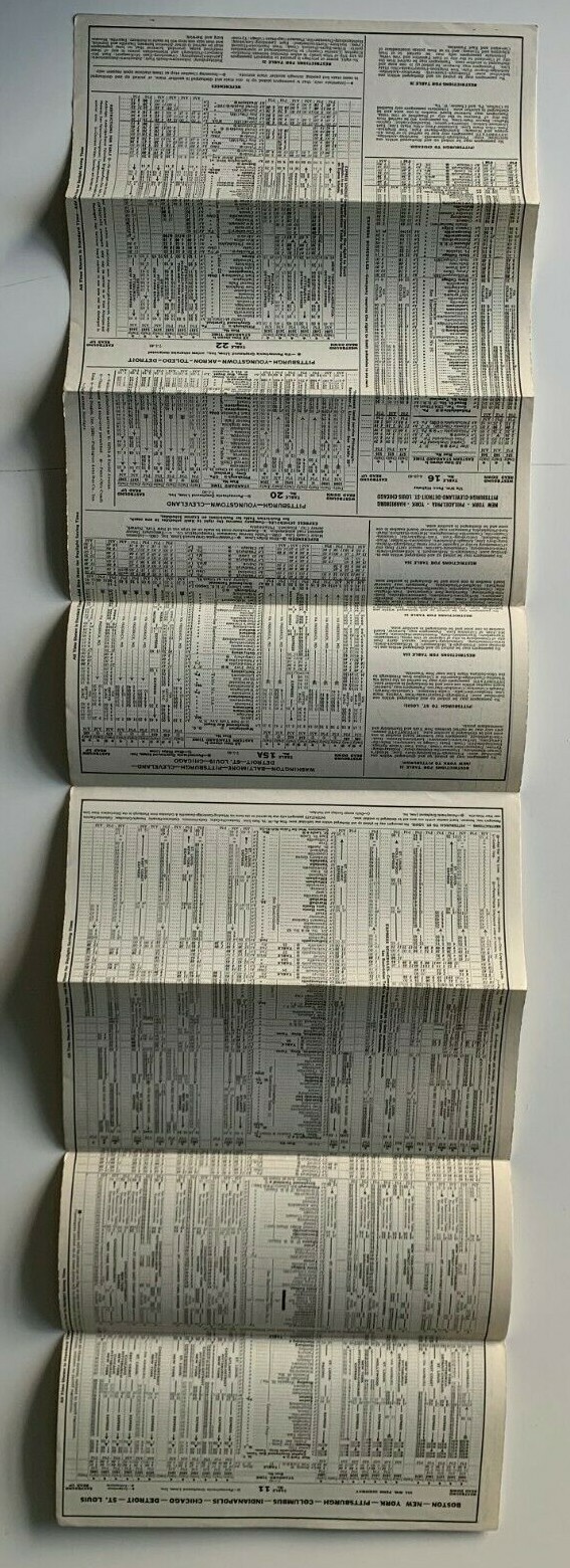Vintage 1940 Pennsylvania Greyhound Bus Timetable Brochure fold-out schedule