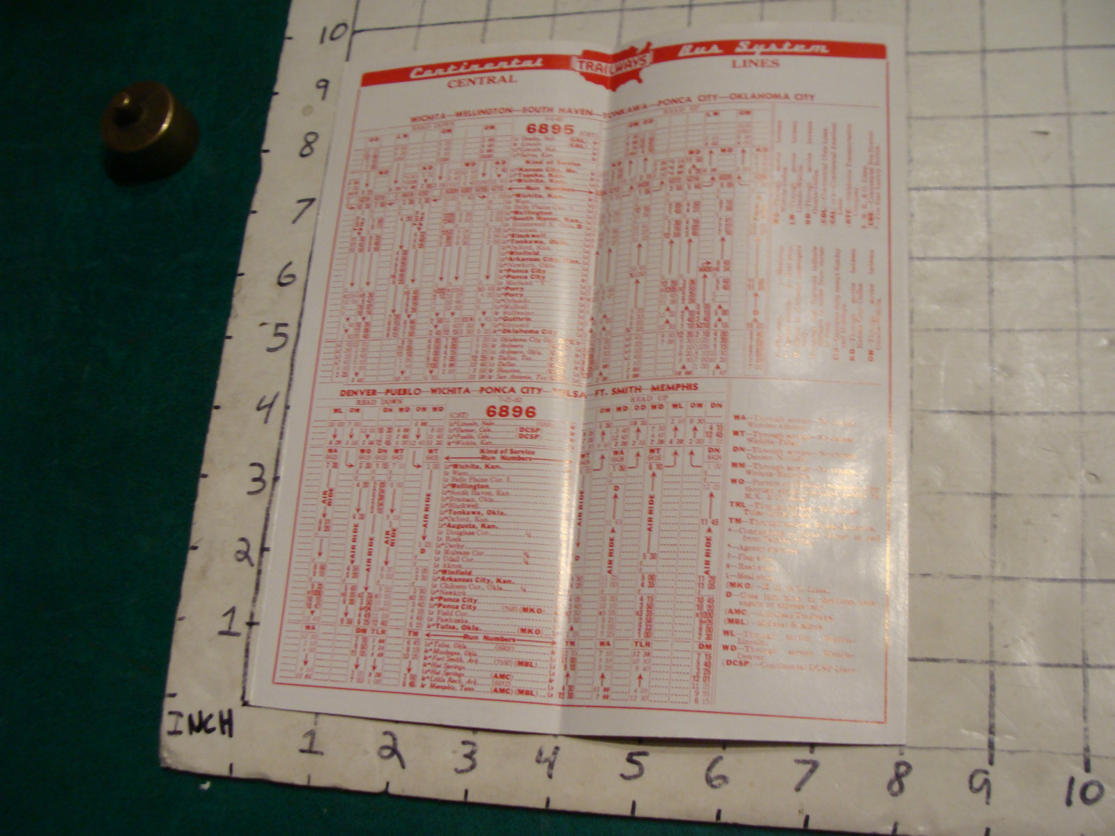GREAT brochure: CONTINENTAL TRAILWAYS BUS time tables #1 local schedules 8pgs