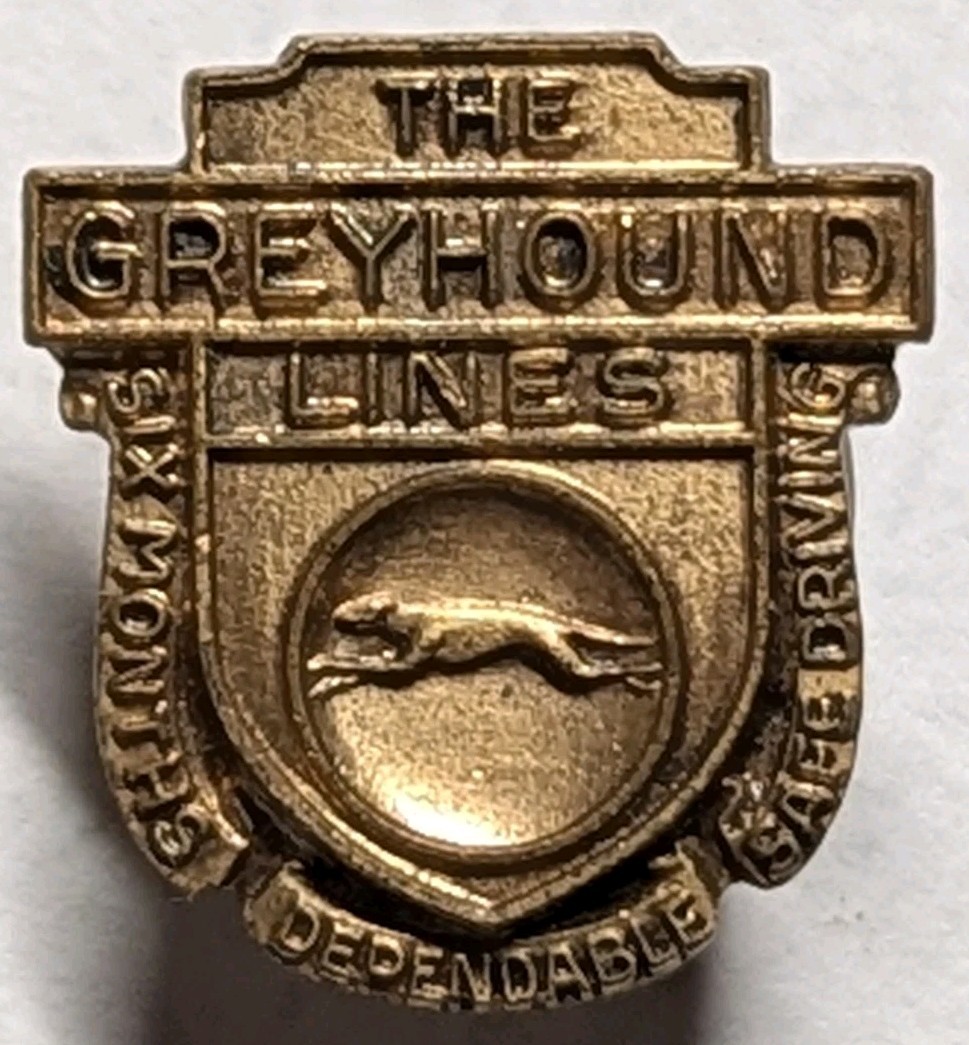 1940s Greyhound Bus Lines 6 Months Safe Driving Award Pin – SB