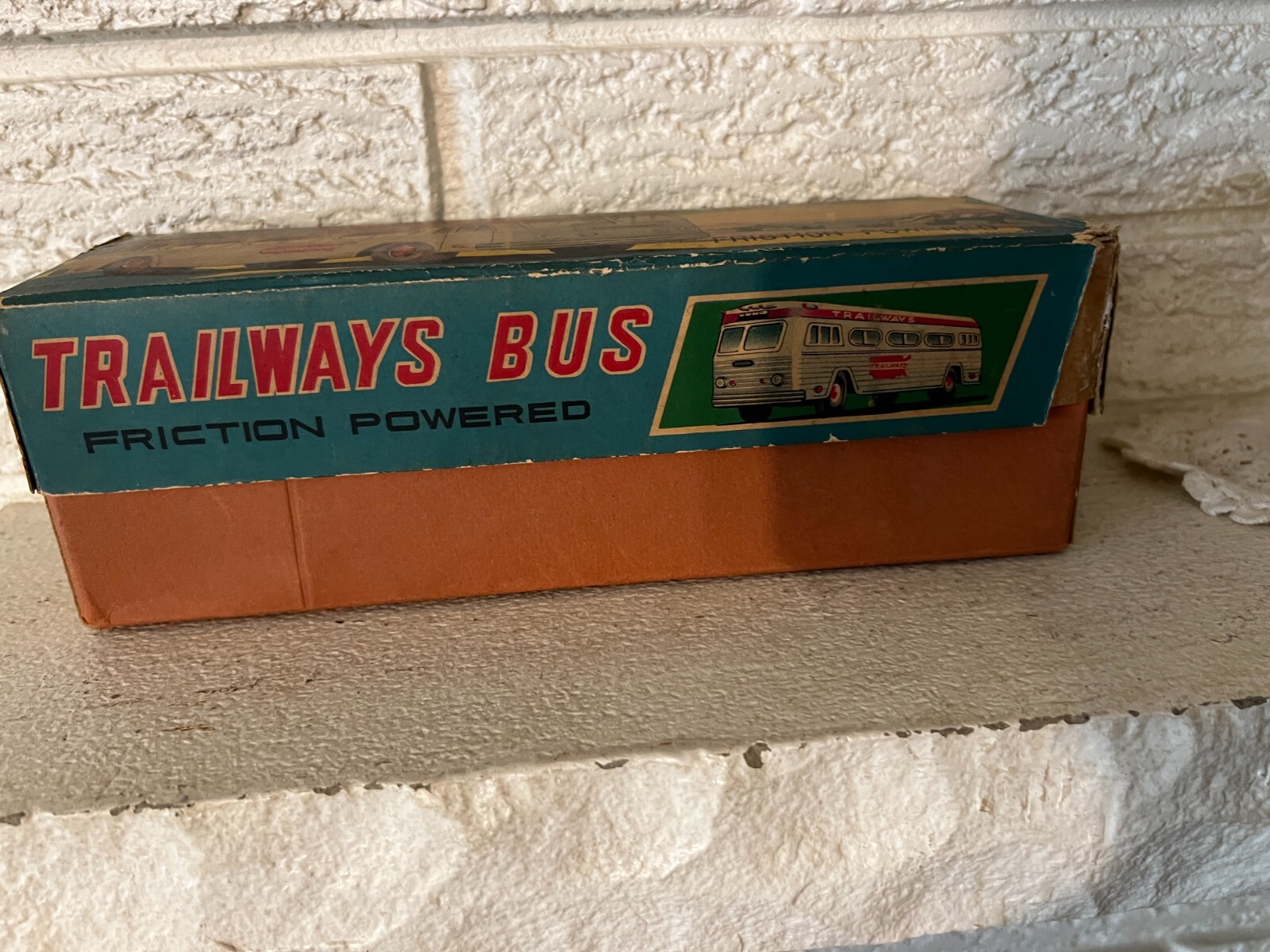 Antique Nomura (Japan) 10″ Tin Friction Trailways Bus w box