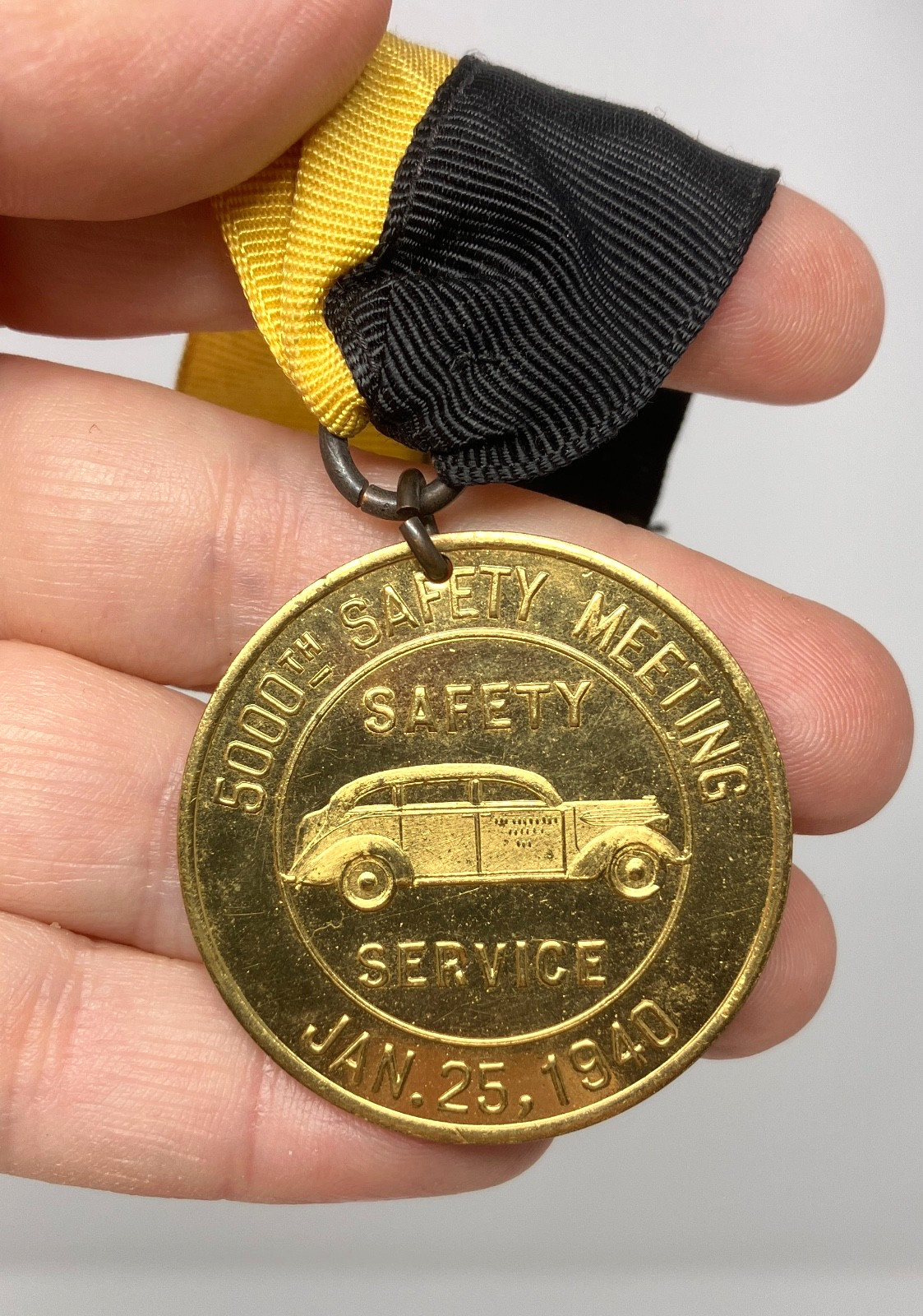 Vintage 1940 Toye Brothers Yellow Cab Co New Orleans Safety Service Award Medal