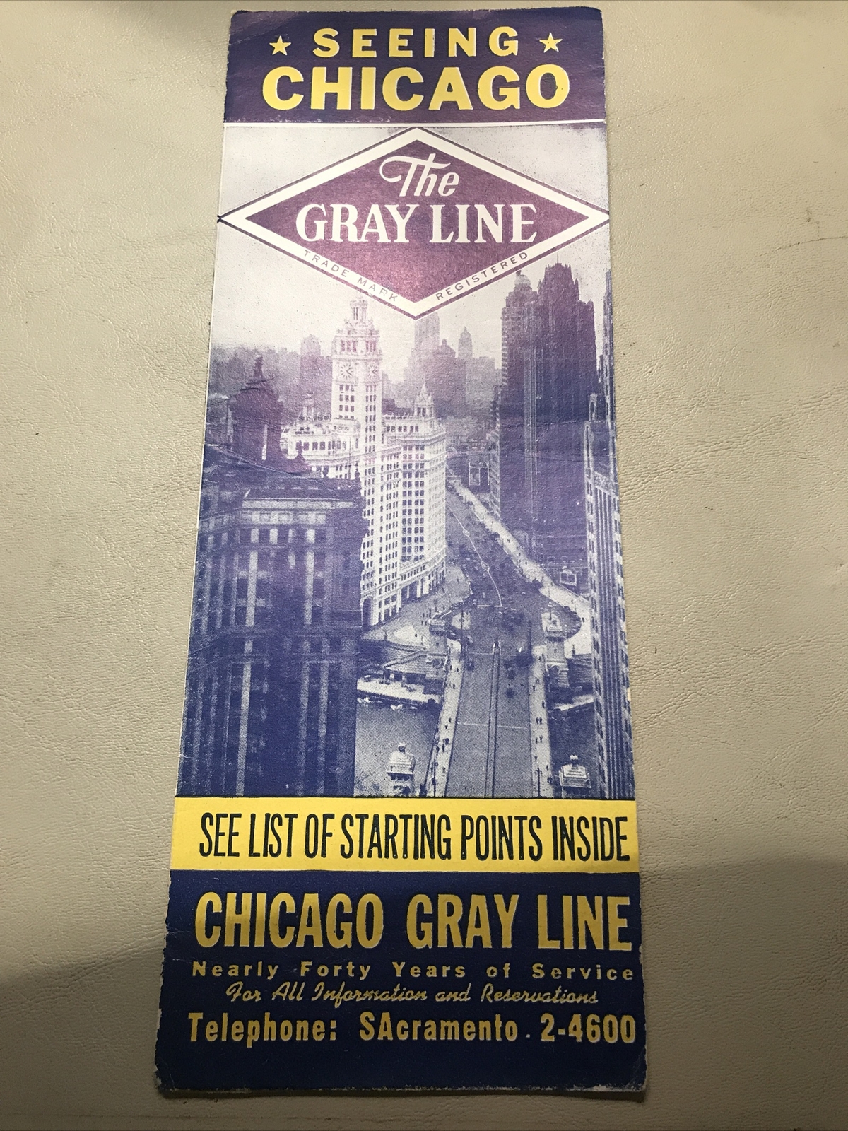 1940s Seeing Chicago The Gray Line Bus Brochure