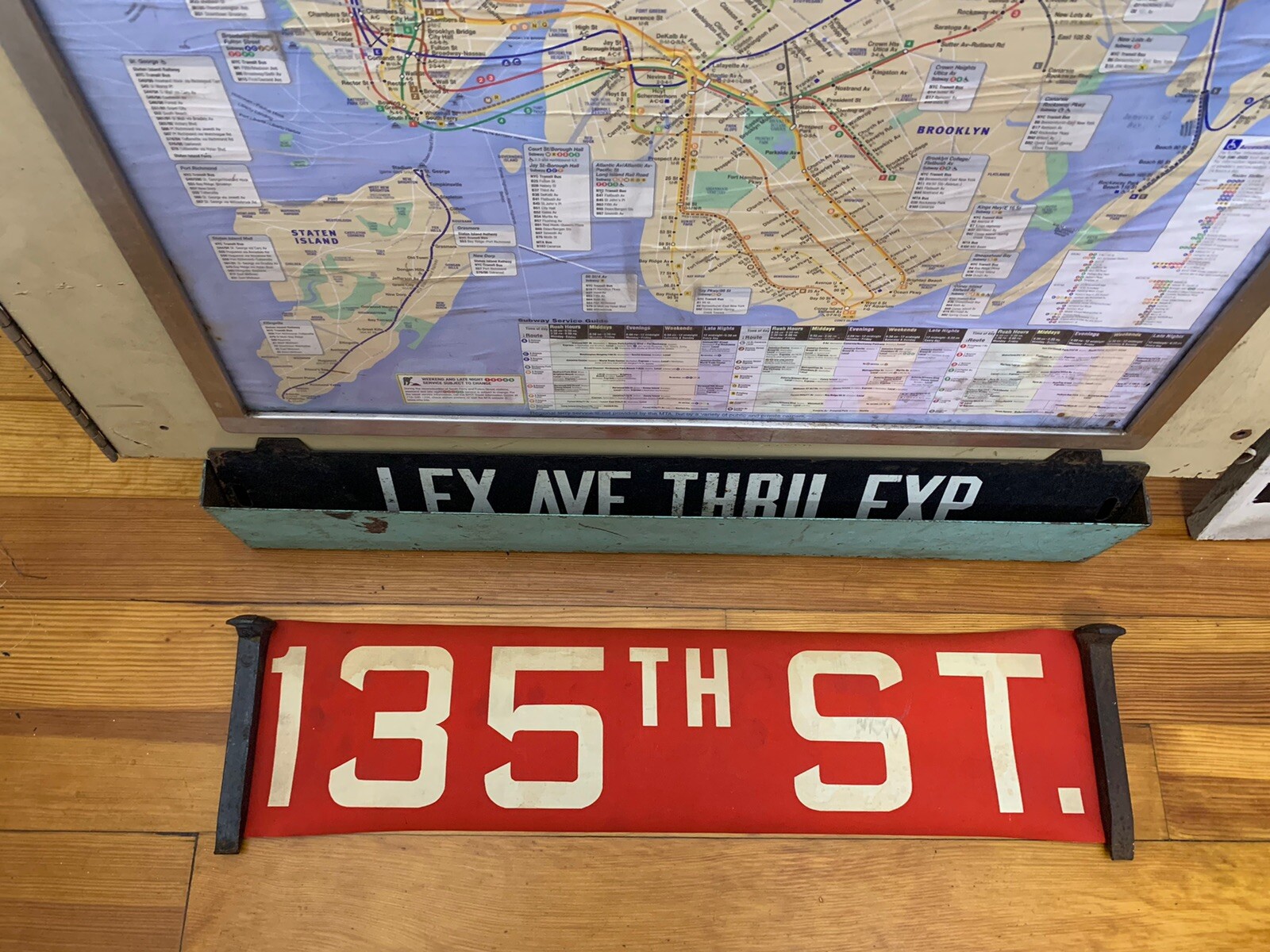 NY NYC BUS ROLL SIGN BRONX 135th STREET WEST HARLEM CITY COLLEGE NEW YORK YMCA