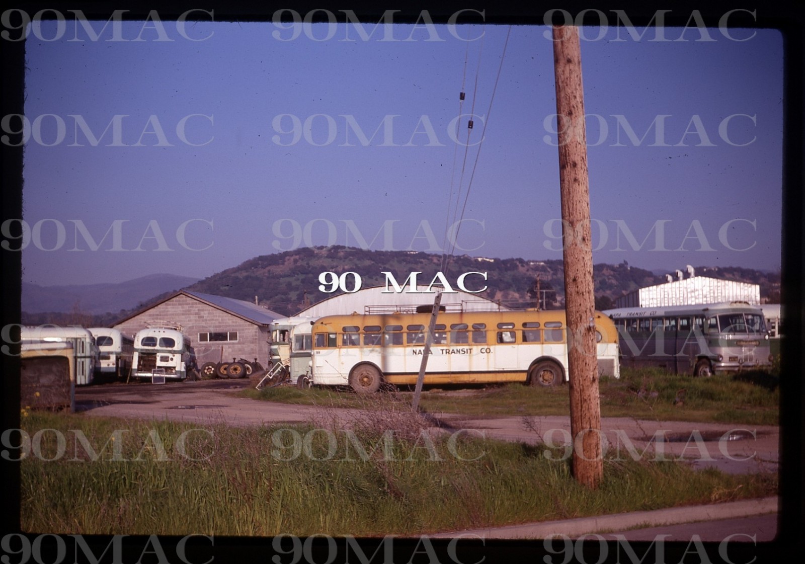 NAPA VALLEY TRANSIT. BUS YARD. Napa (CA). 4 Original Slides 1969.