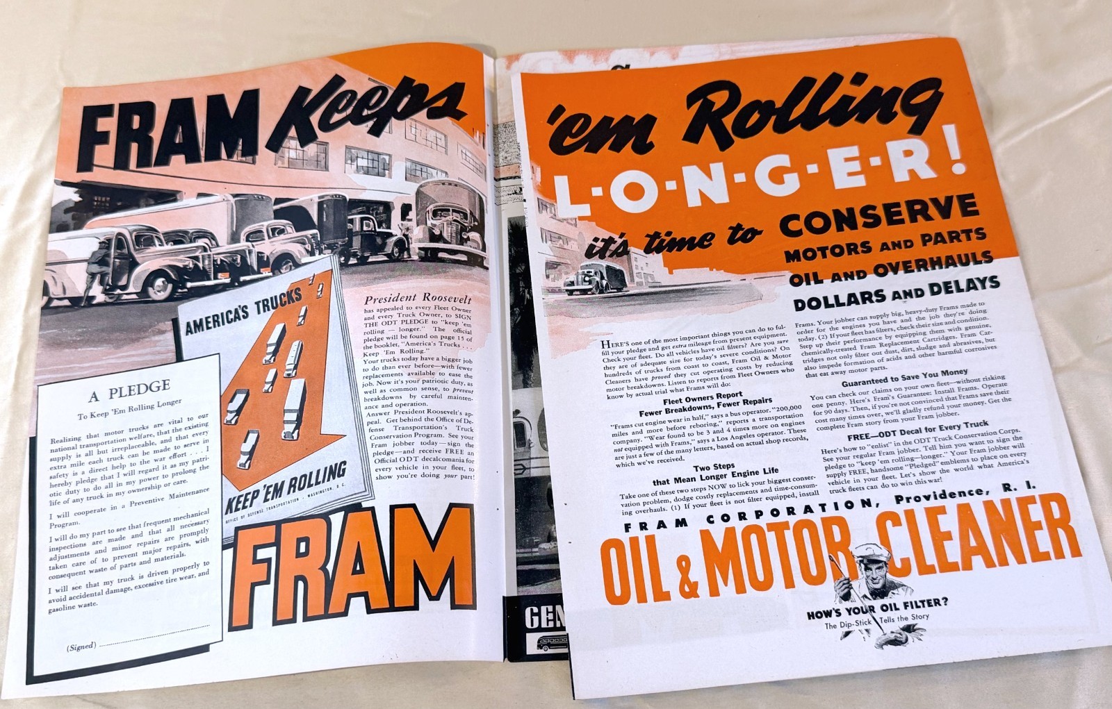 vtg BUS transportation print ad 1942 4 full spread ads various accessories