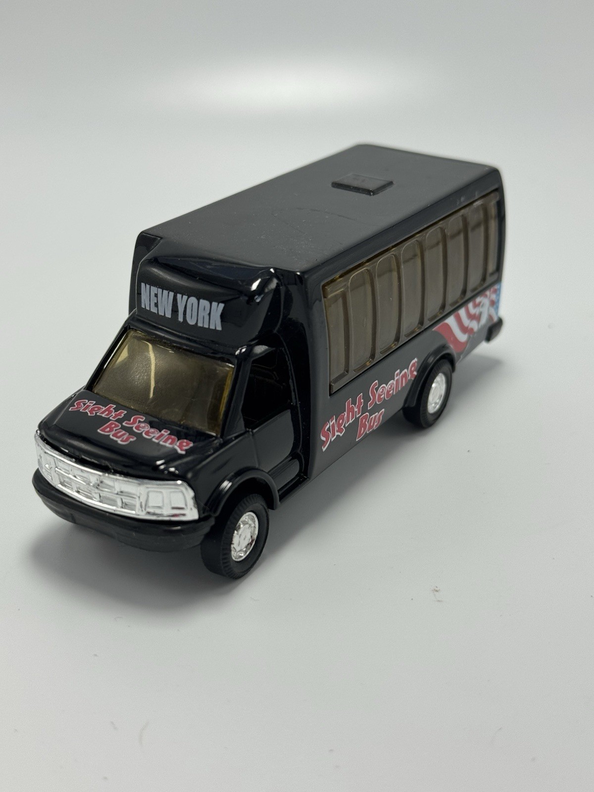 New York Sight Seeing Bus Diecast Toy Tour Bus Black Collectible Vehicle