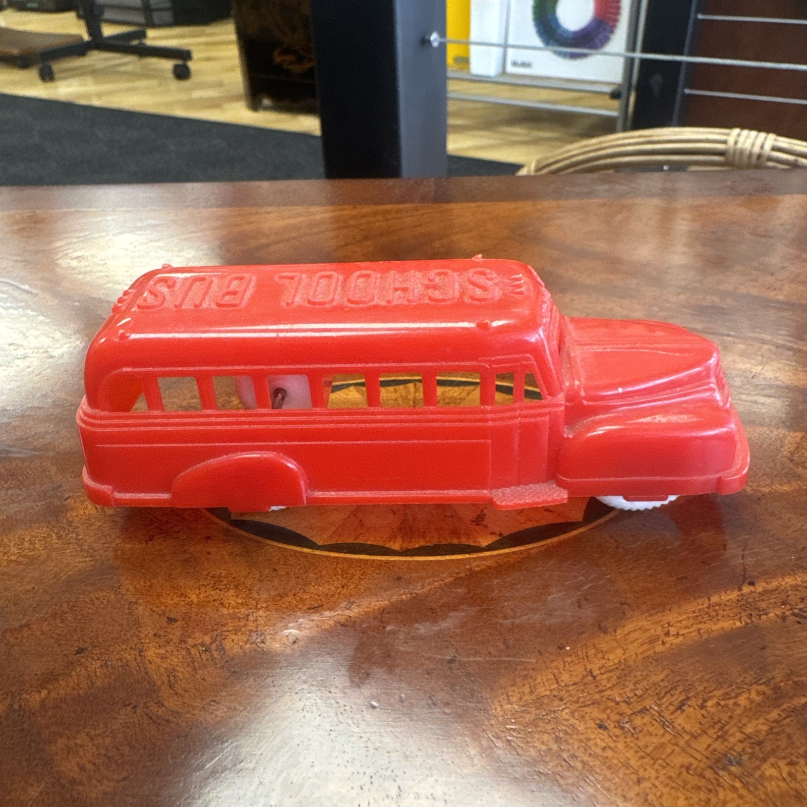 A Renewal Product School Bus No. 123 Made in USA Red.
