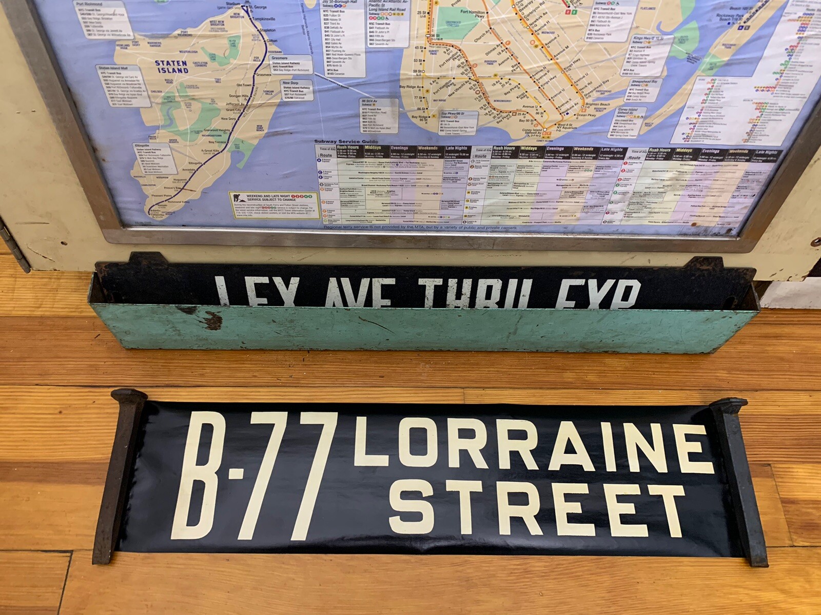 NY NYC BUS ROLL SIGN BROOKLYN LORRAINE STREET RED HOOK BMT 6000 SERIES CURB SIDE