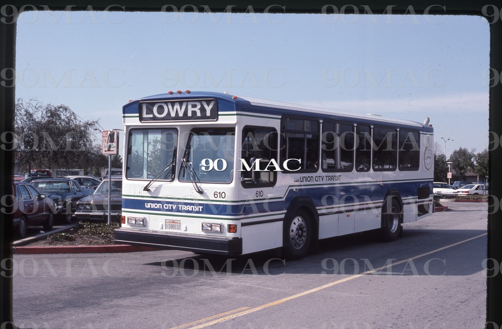 UNION CITY TRANSIT (CA). Bus #610. Original Slide 1990. (B)