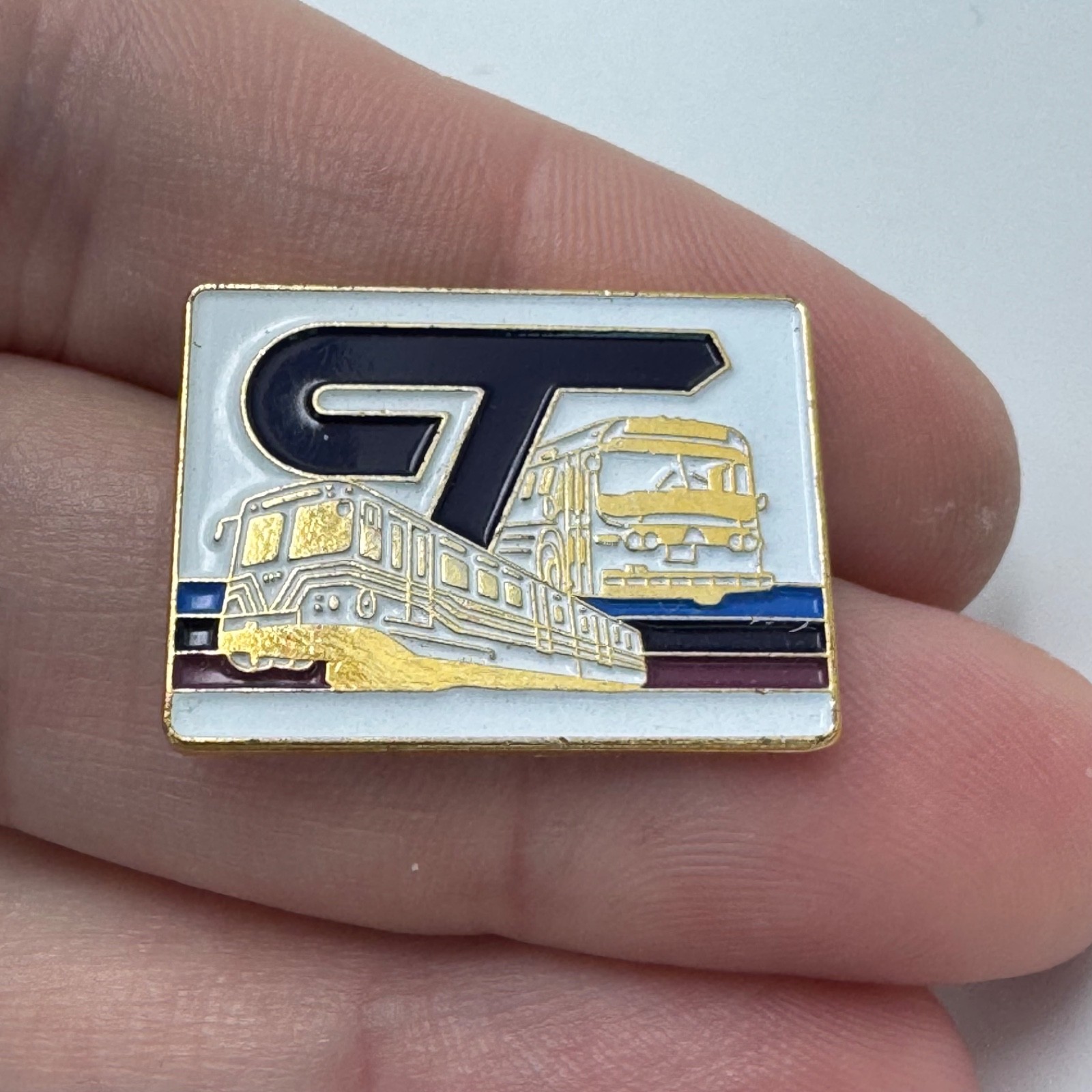 Calgary Transit Train Bus Logo Lapel Pin Enamel CT Vintage