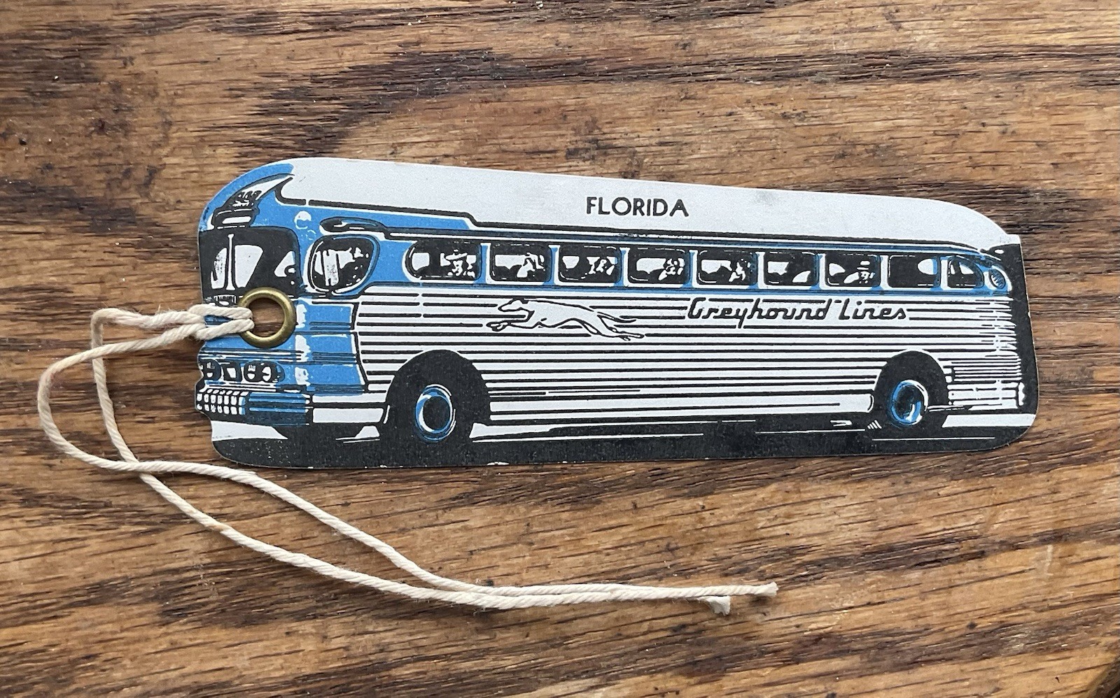 Original WWII 1940’s Greyhound Bus luggage Tag Label Baggage