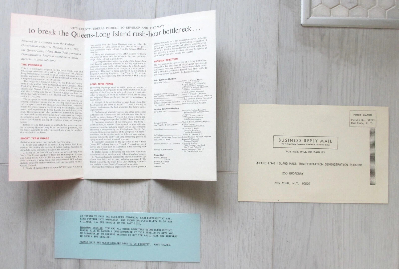 Vintage 1965 City of New York Queens Long Island Shuttle Bus Proposal Book