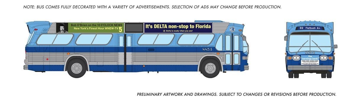 RAPIDO HO NEW LOOK BUS DELUXE NEW YORK MTA #8854 B9 FLATBUSH AVE PN 753146