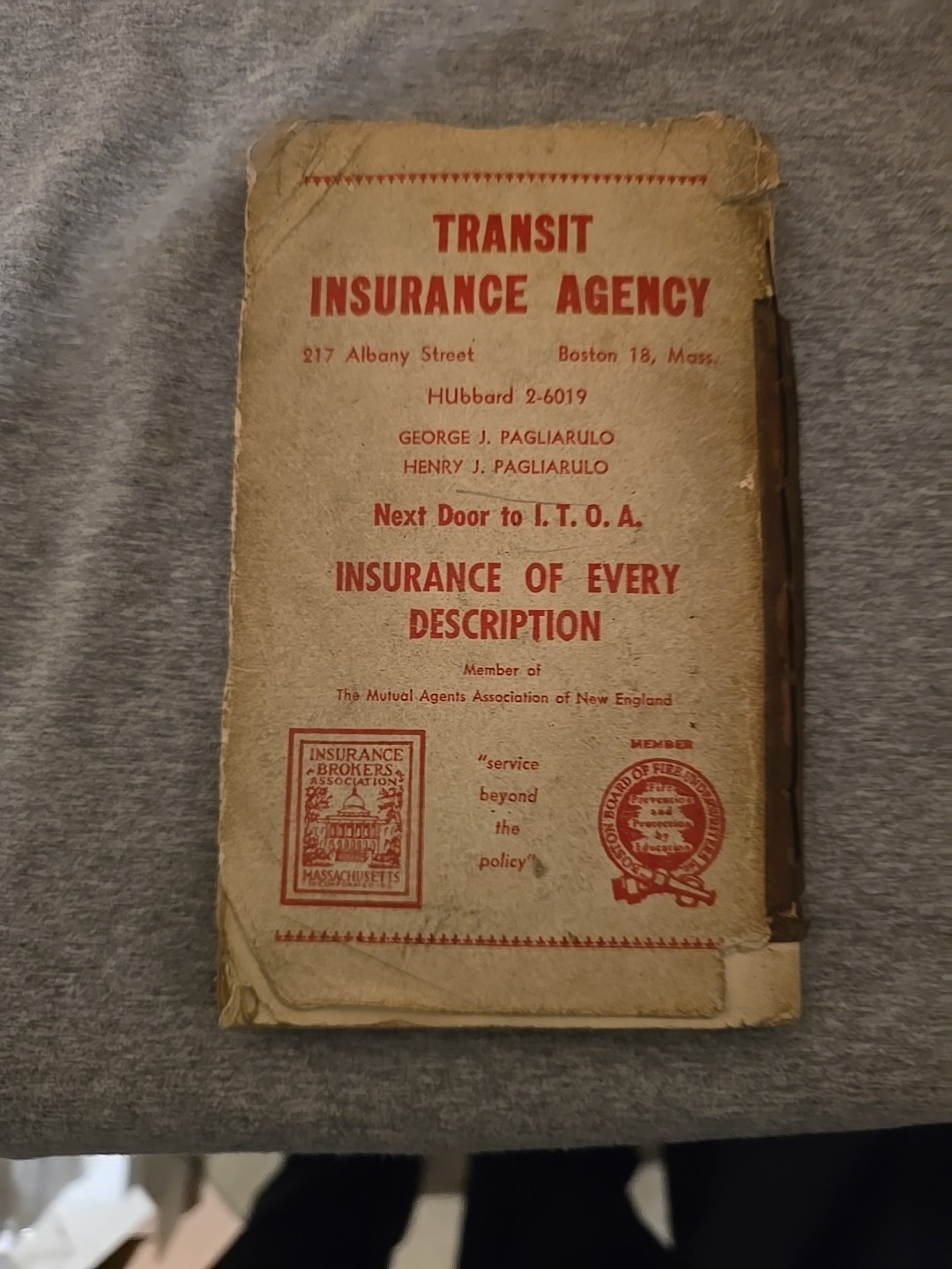 Vintage 1964 Approved Greater Boston and New England Flat Rate Fares