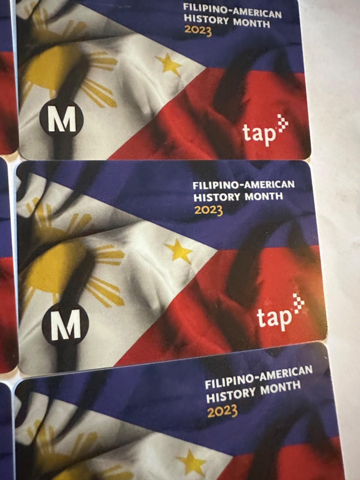 Metro TAP Filipino-American History Month Subway Transit Card 2023 NOT Loadable
