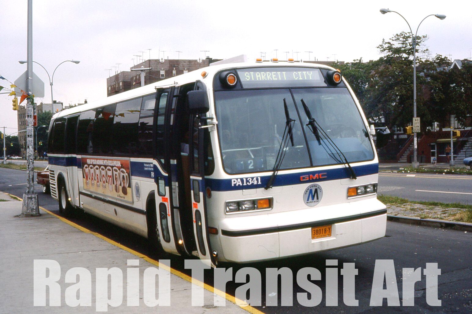 Vintage 1981 Slide New York City GMC RTS Bus PA1341 Kings Highway Brooklyn NYC