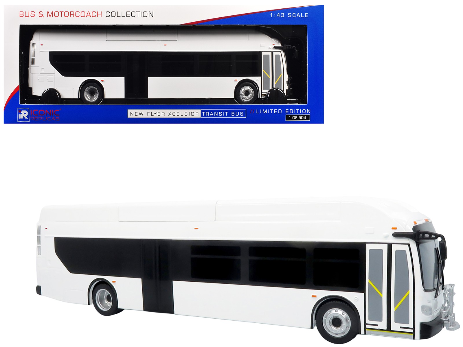 New Flyer Xcelsior Transit Bus Bank White 1/43 Model Limited Edition