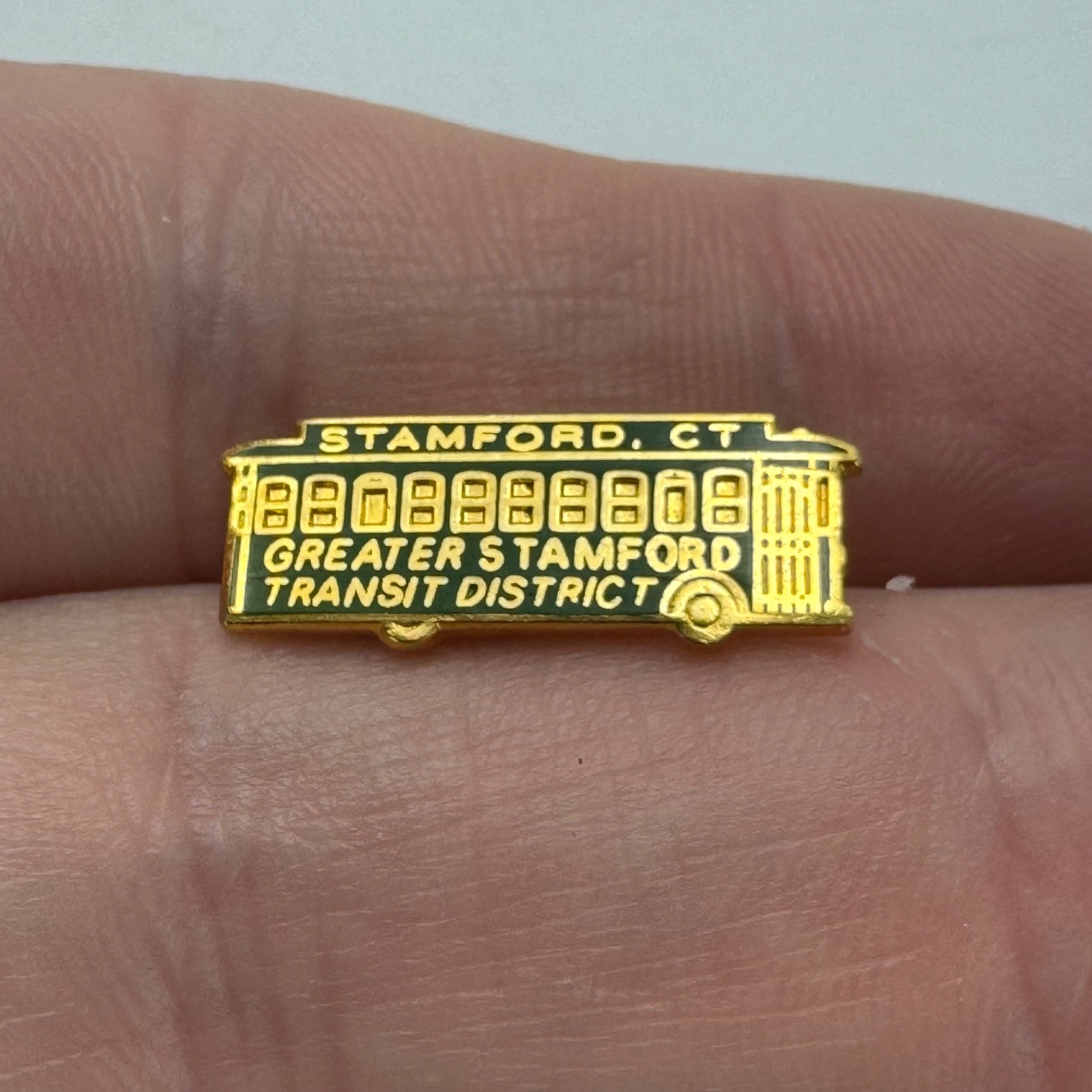 Greater Stamford Transit District Lapel Pin Bus Trolley Stamford Connecticut