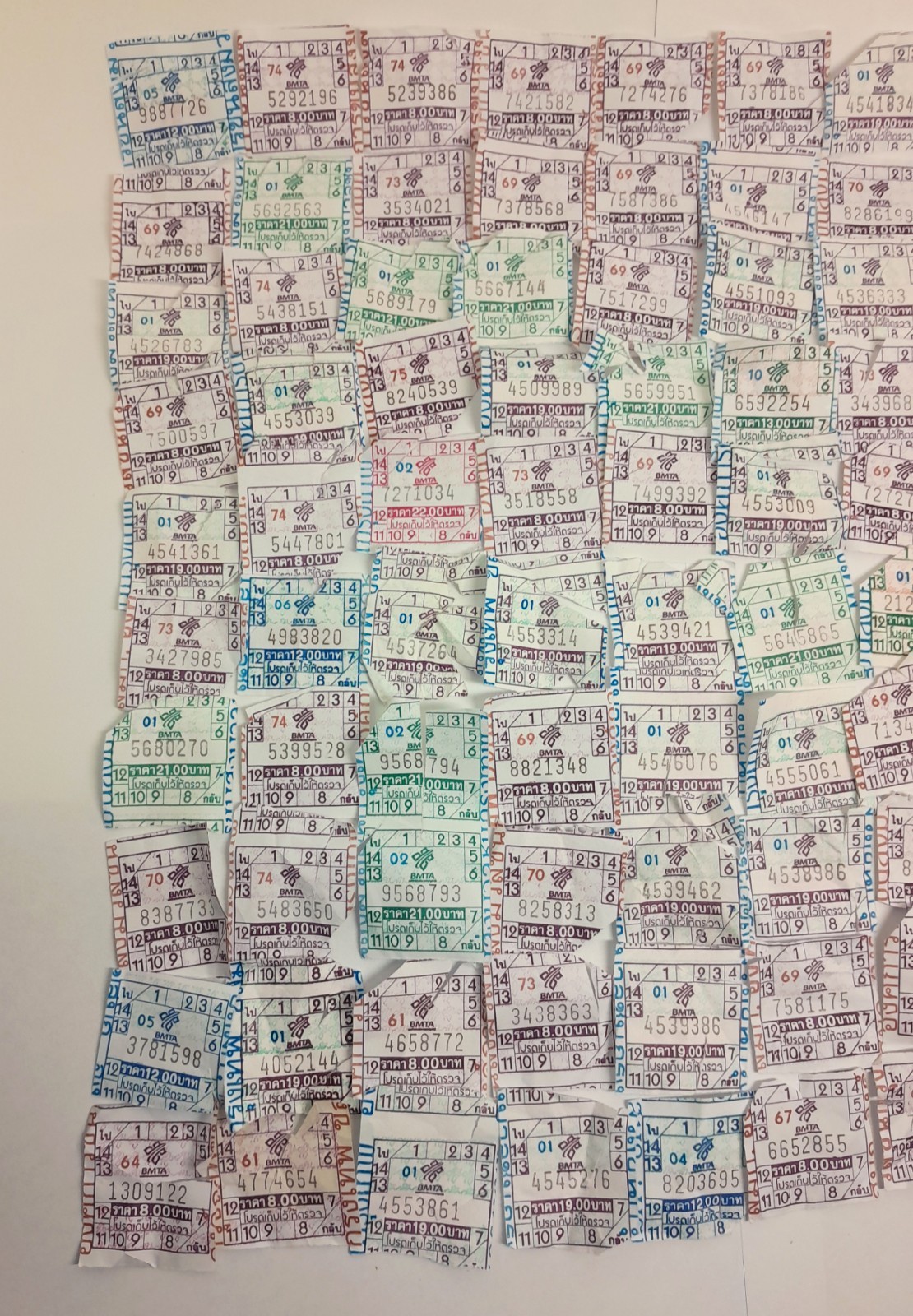 180 Used Bus Tickets Buses Collectible Good Condition Thailand Bangkok