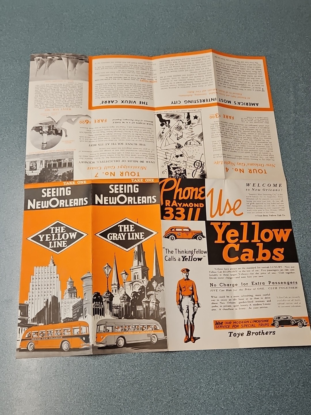 Seeing New Orleans Gray Line Brochure 1940’s