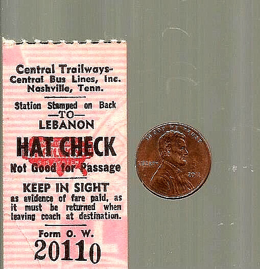 Vintage Trailways Bus Claim Check – Circa 1950s