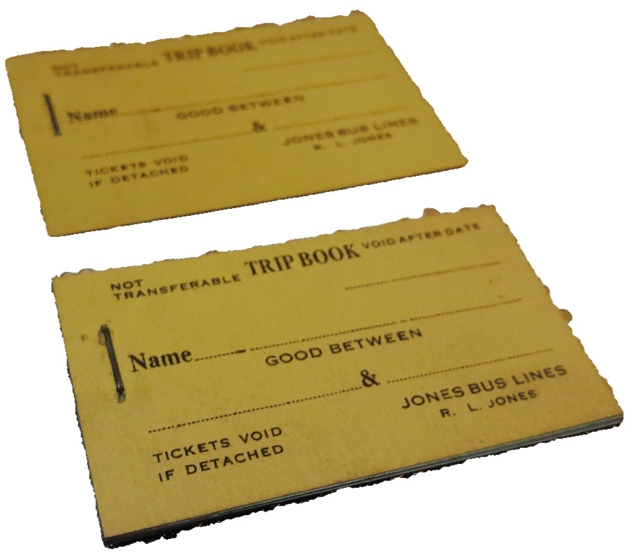Jones Bus lines R L Trip Book complete ticket book 1920s lot 2
