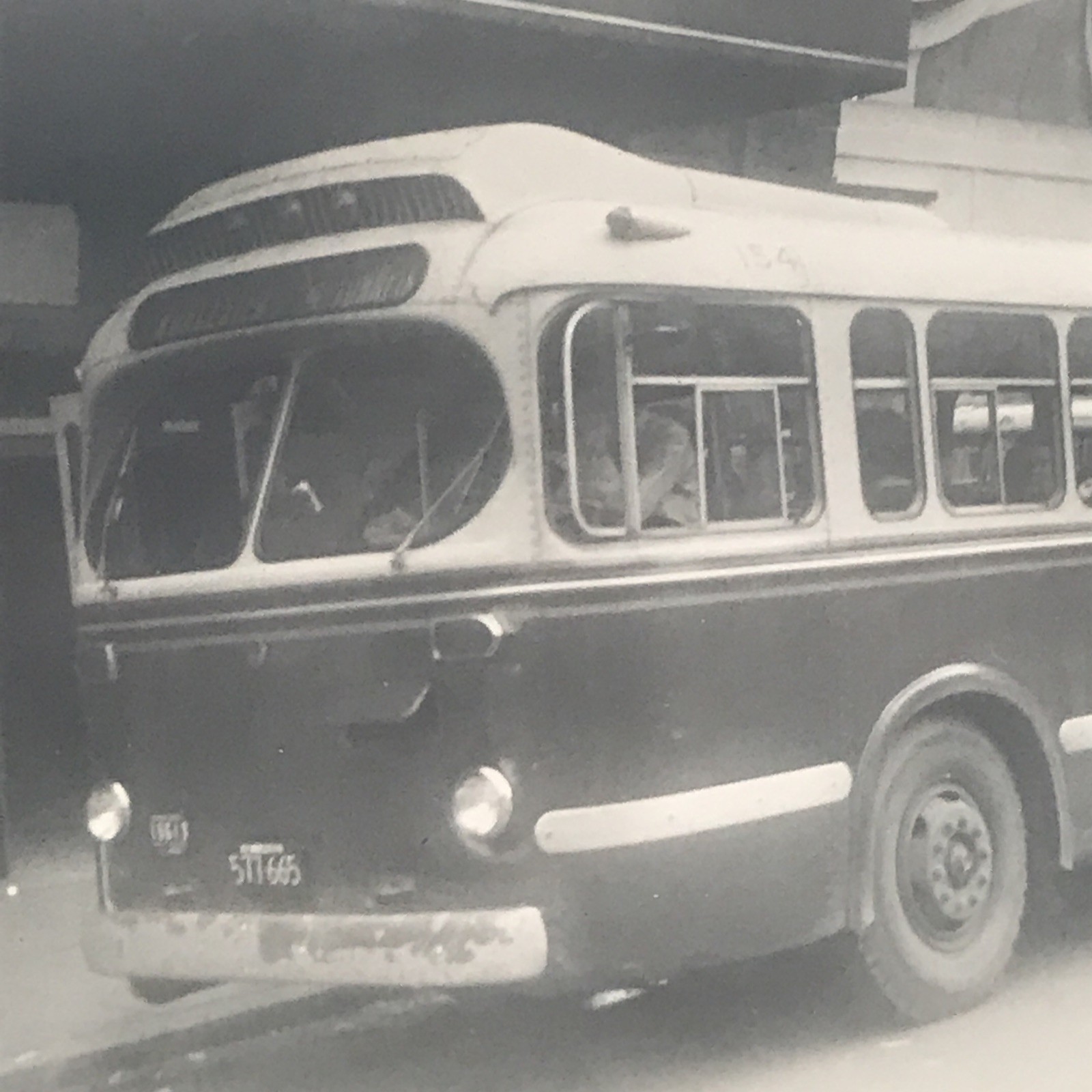 Boston & Worcester Lines B&W #154 Bus Snapshot Photograph 2.75×4.5