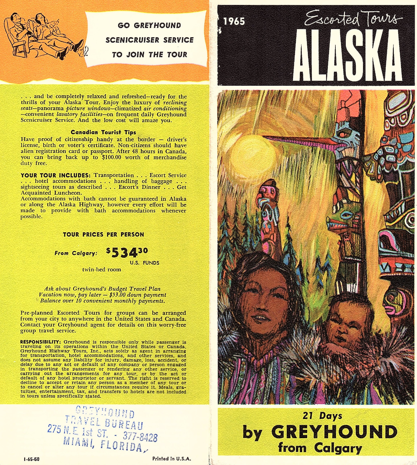 Greyhound Bus 1965 Brochure Alaska Escorted Tours Sightseeing Itinerary Photos