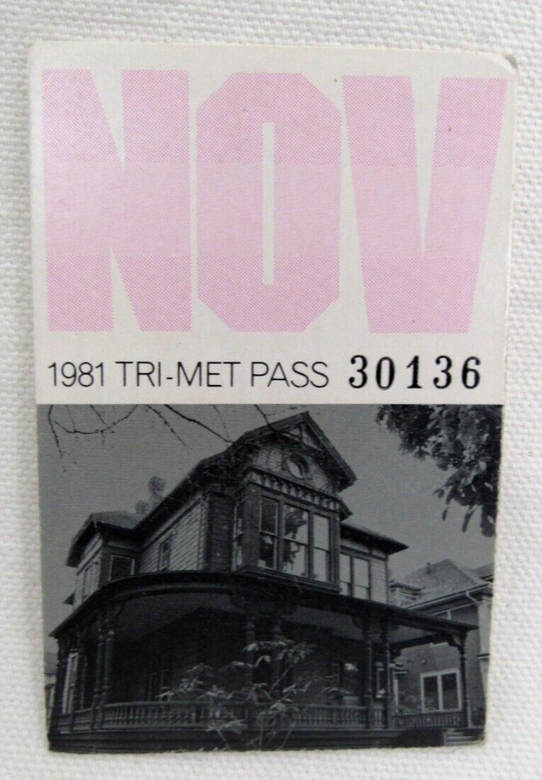 Vintage Tri-Met Bus & Max Light Rail Nov. 1981 Monthly Pass Portland Oregon OR