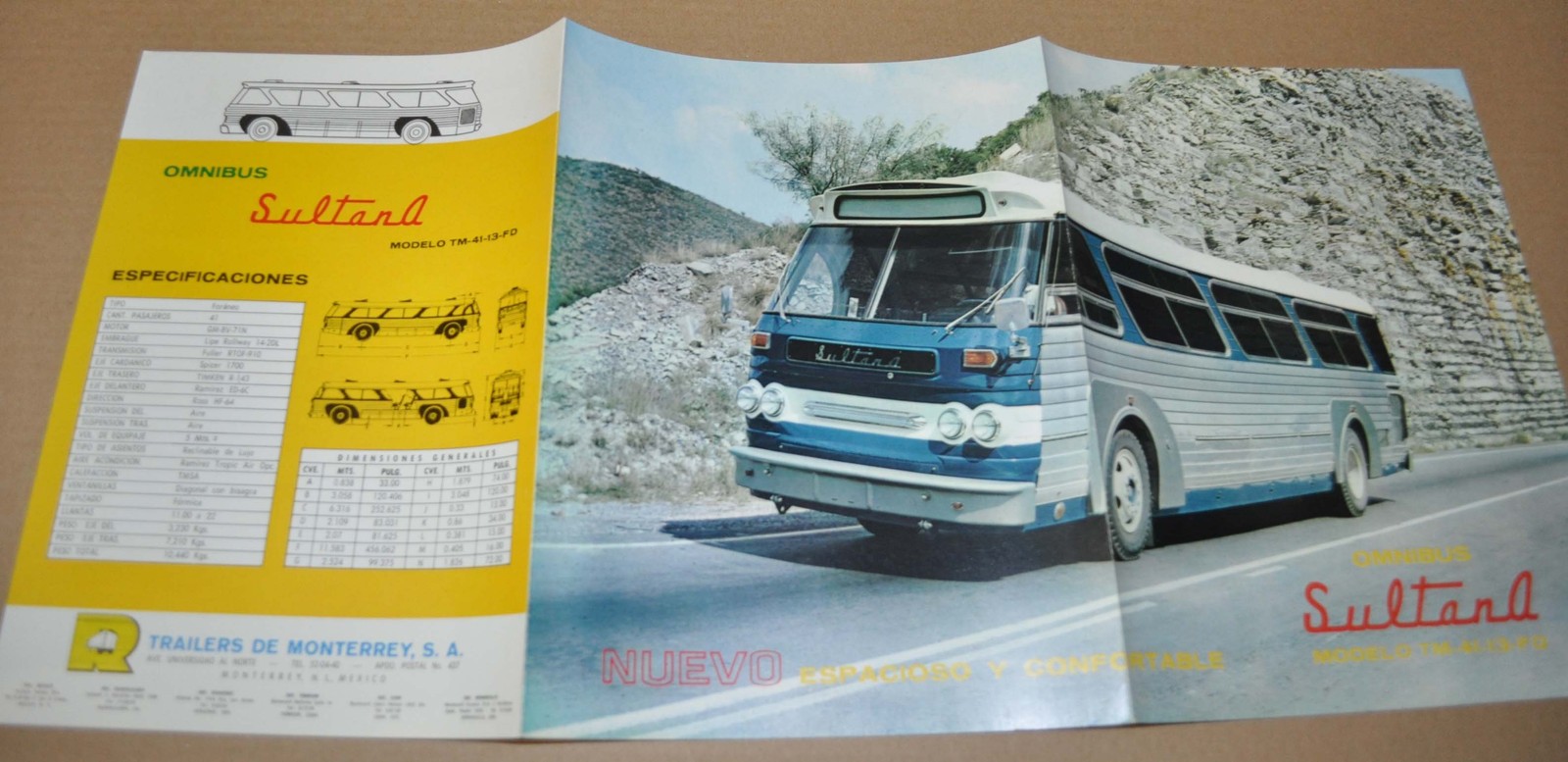 Sultana TM-41 Bus Specification Sales Brochure Prospekt Mexico