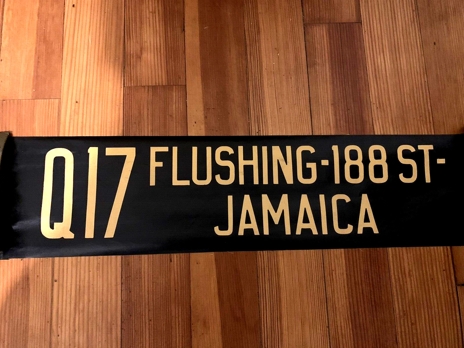 NY NYC 1957 OLD GM BUS ROLL SIGN Q17 LINE QUEENS FLUSHING JAMAICA 188TH STREET