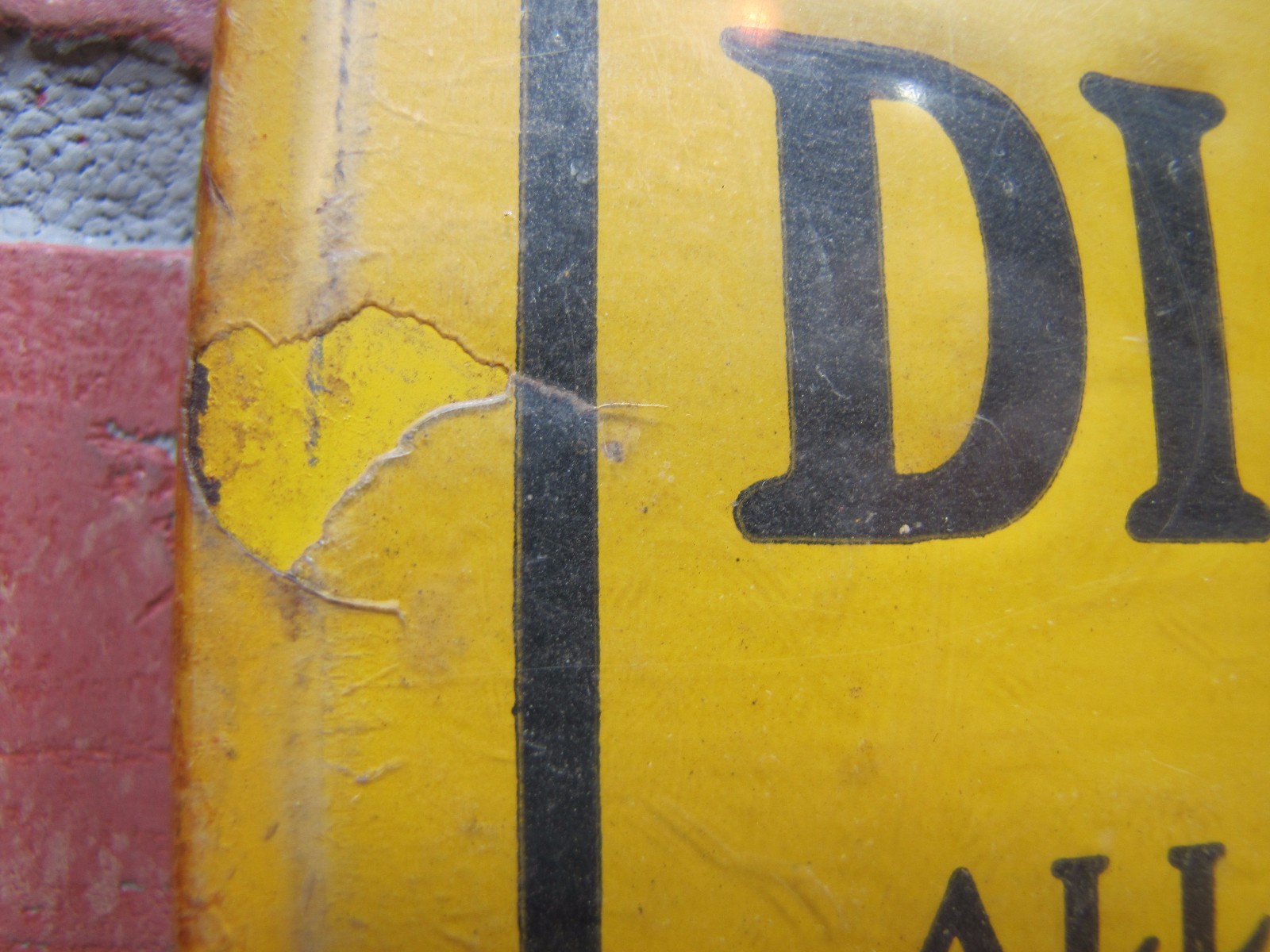 YELLOW CAB Old Ad Sign ALL CABS RADIO DISPATCHED 24 HOUR DAY or NIGHT SERVICE