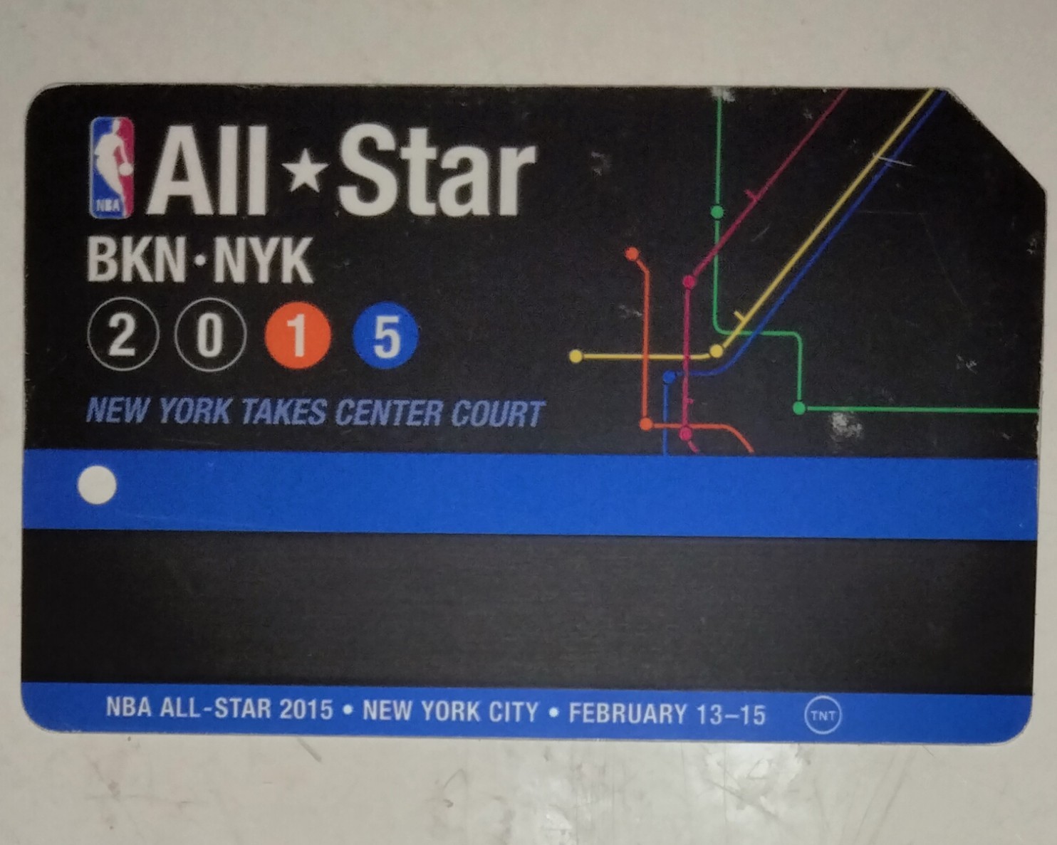 MTA METRO CARD .All STAR BKN-NYK 2015 NEWYORK TAKES CENTER COURT ..