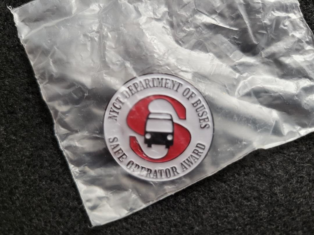 New York City Transit Department of Buses Safe Operator Award Pin