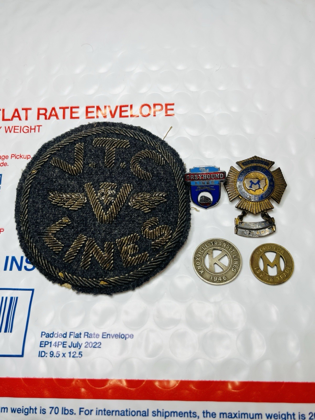 Vintage Lot Greyhound Bus Lines Pin Ace Driver Award Badge Transit Tokens Patch
