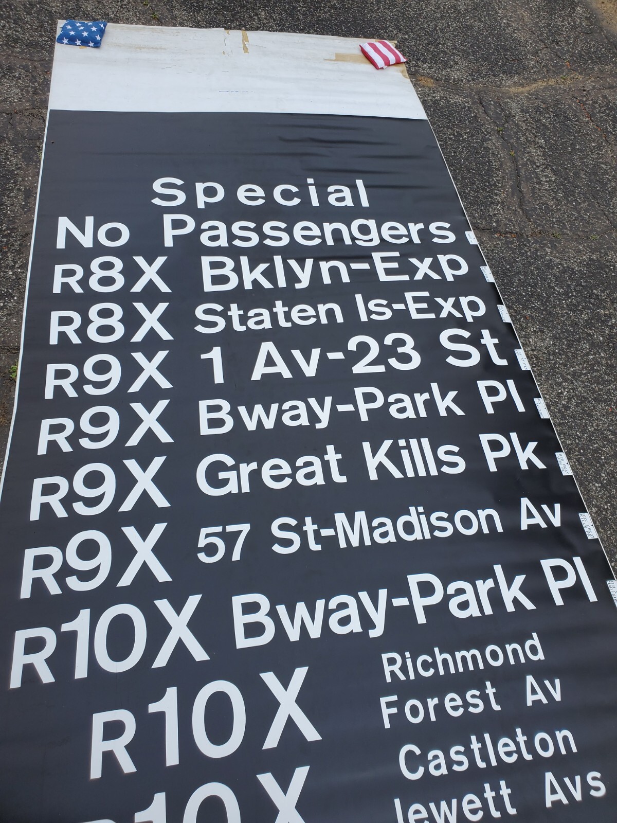 1972 NYCTA BUS ROLL SIGN CURTAIN BROOKLYN QUEEN’S STATEN ISLAND EXPRESS NY NYC