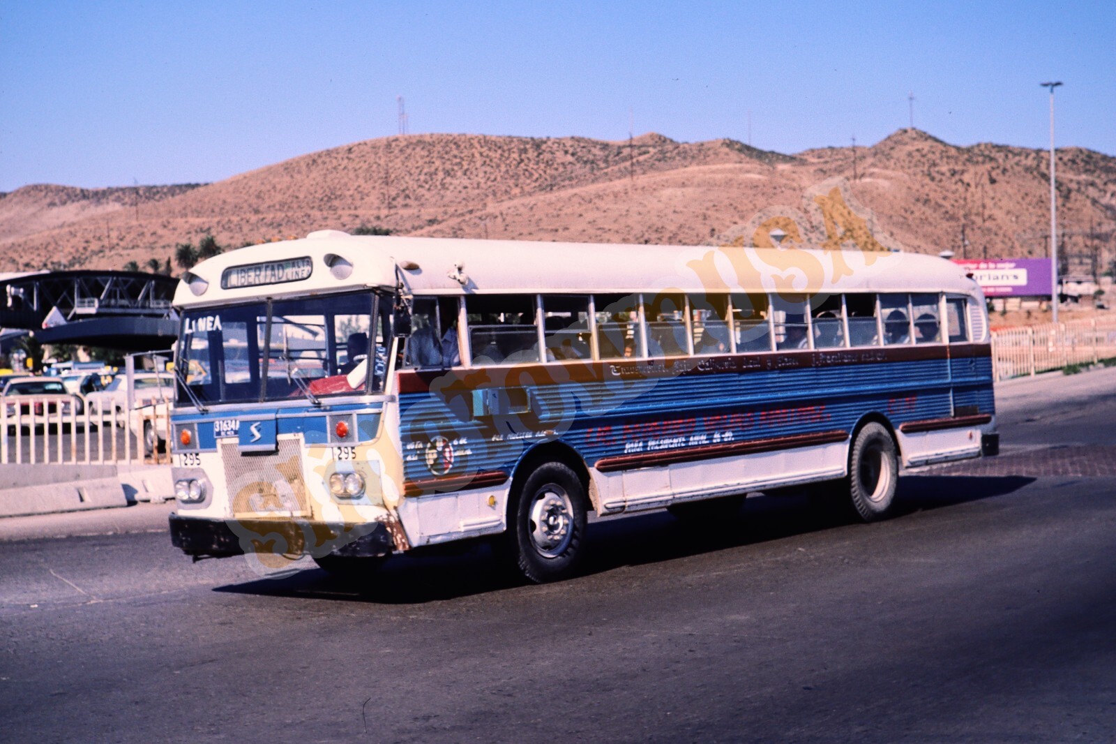 Vtg 1987 Bus Slide 1-295 Tijuana Mexico X4A193