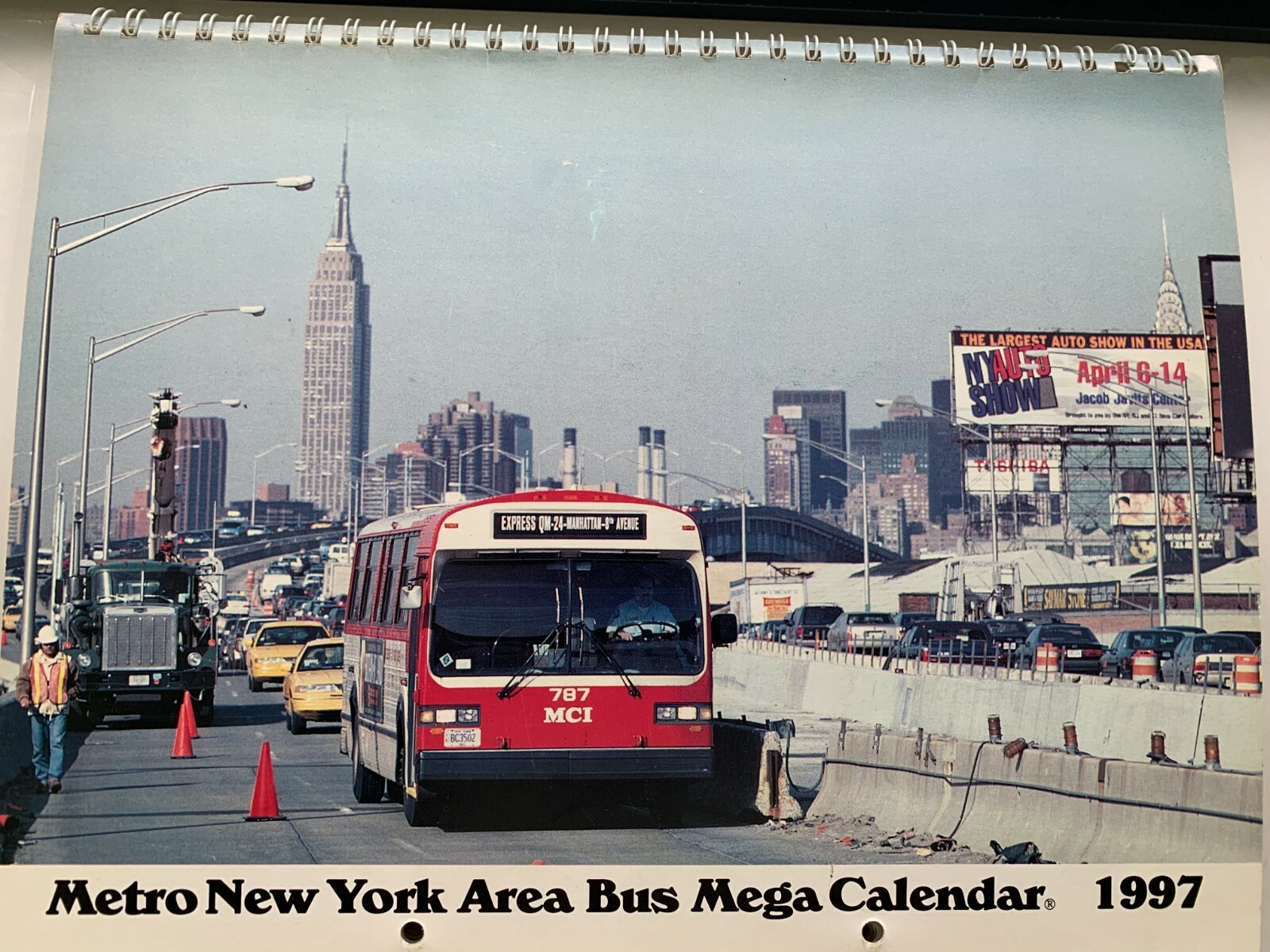1997 NY NYC BUS CALENDAR NOS MANHATTAN FIFTH AVENUE COACH BROOKLYN JFK AIRPORT