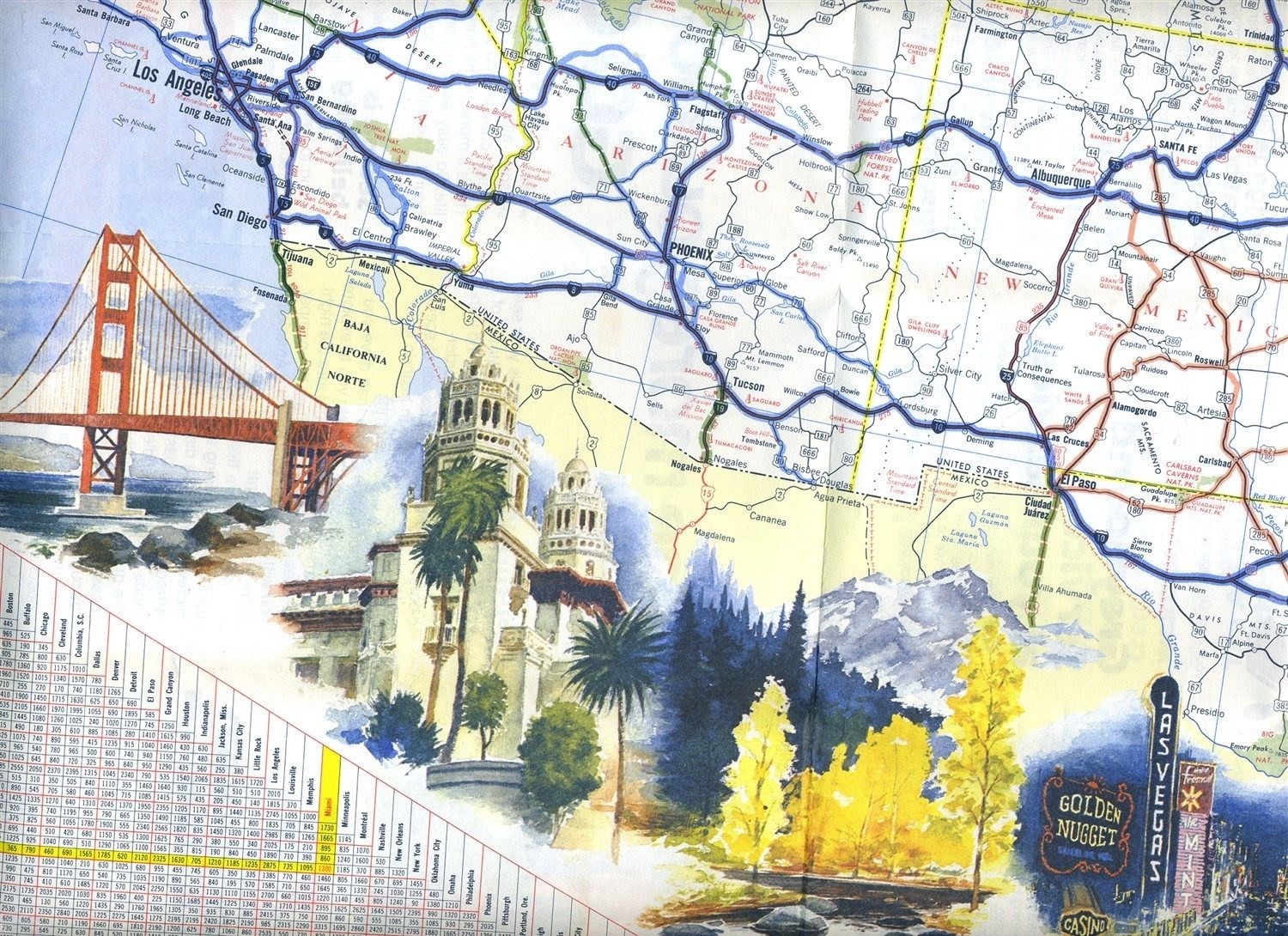Greyhound’s Picture Windows to America United States Map & Travel Guide 1980’s