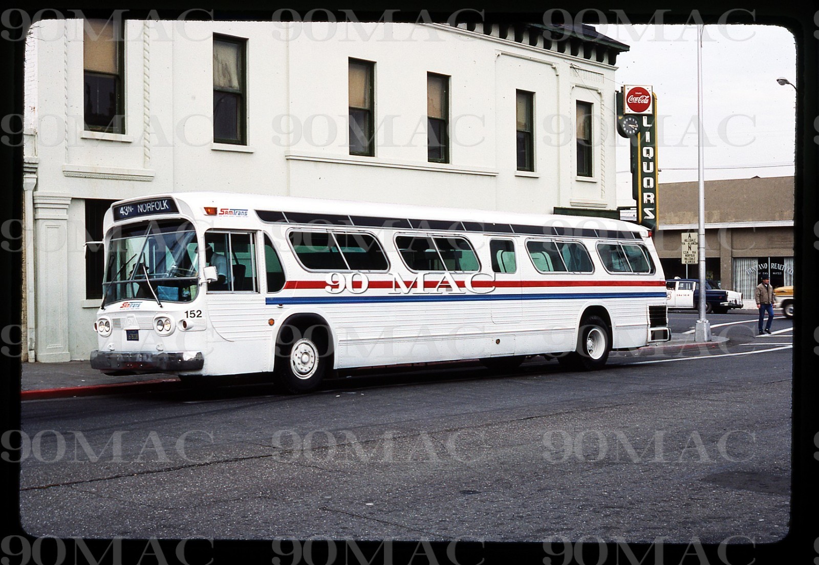 SAMTRANS. GM COACH BUS #152. San Jose (CA). Original Slide 1977.