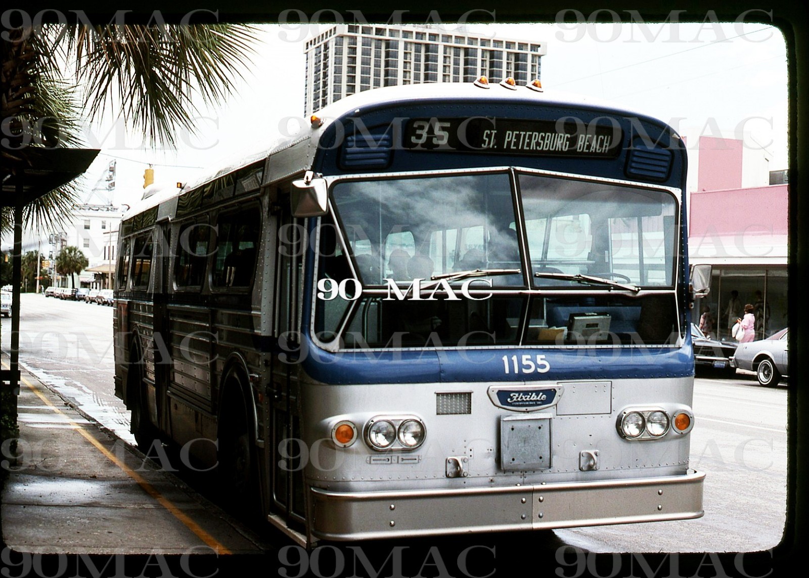 SPMTS. FLXIBLE BUS #1155. Saint Petersburg (FL). Original Slide 1976.