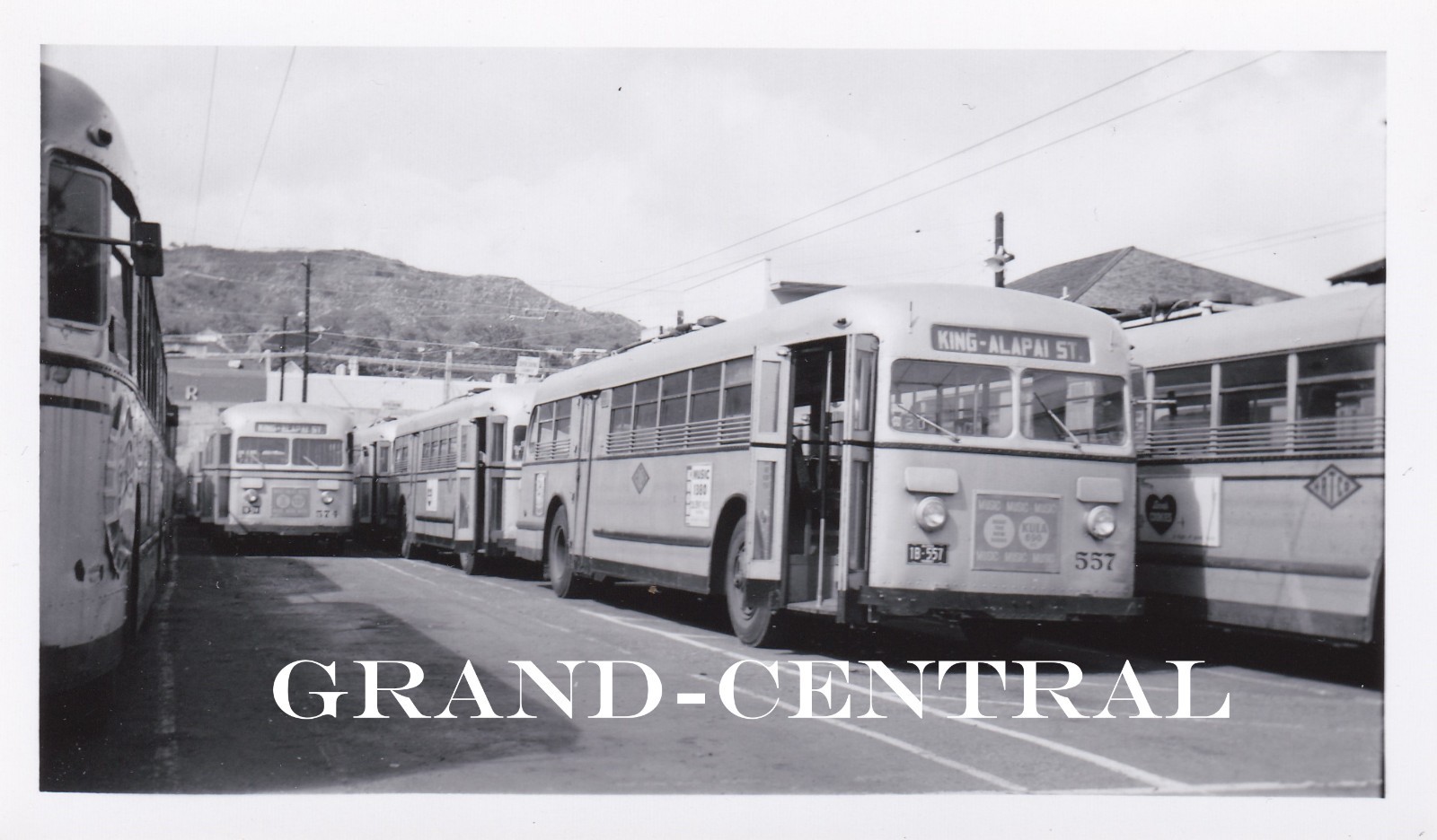 ORIGINAL 1959 HRTCO HONOLULU RAPID TRANSIT COMPANY TROLLEY BUS PHOTO #557 HAWAII