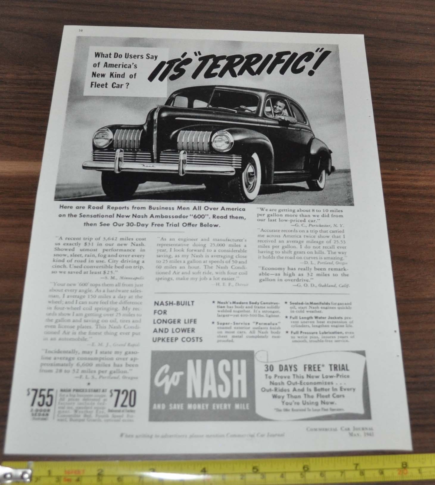 1941 ACF Coaches Bus Ad Champions Spark Plug Florida Motor Lines Nash 600
