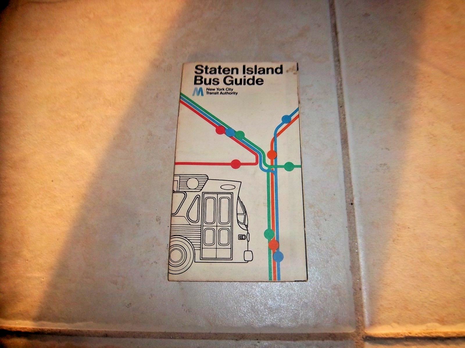 STATEN ISLAND NEW YORK NYC BUS GUIDE MAP 1974 ORIGINAL GREAT KILLS PURDY PLACE